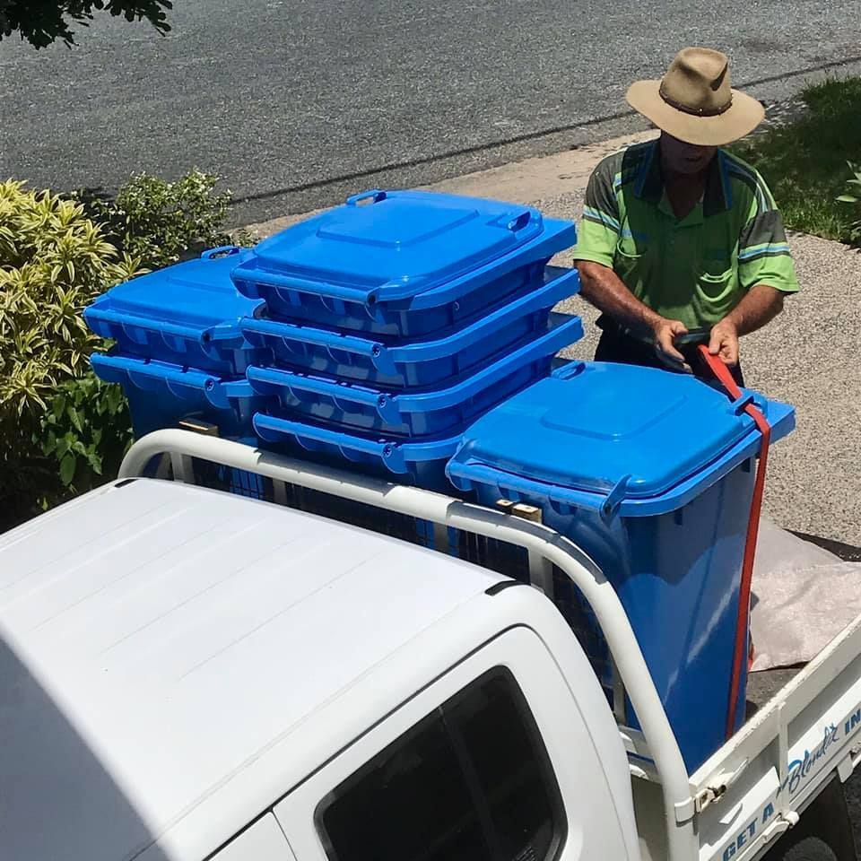 Blue Bins In the Back Of A Ute — Blondies Bins in Sarina, QLD