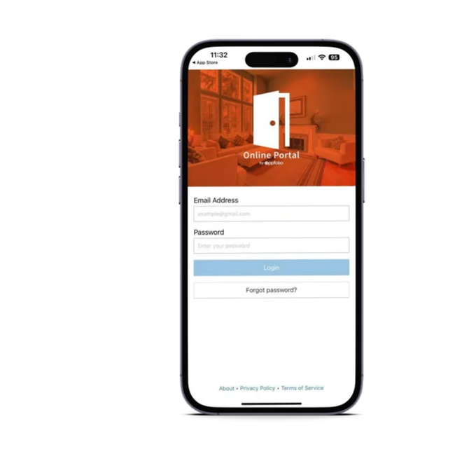 iPhone displaying Online Portal