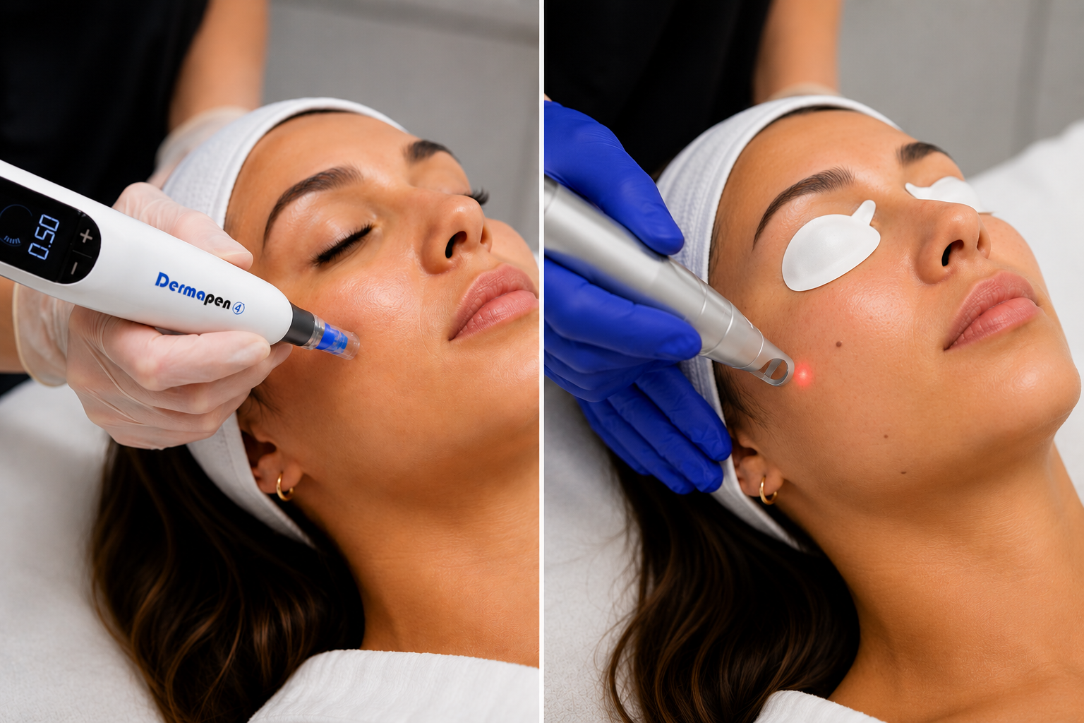 Skin needling and laser for pigmentation