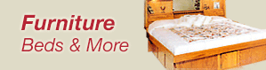 A picture of a bed with the words furniture beds & more above it