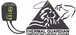 A logo for thermal guardian temperature control systems with a lion on it.
