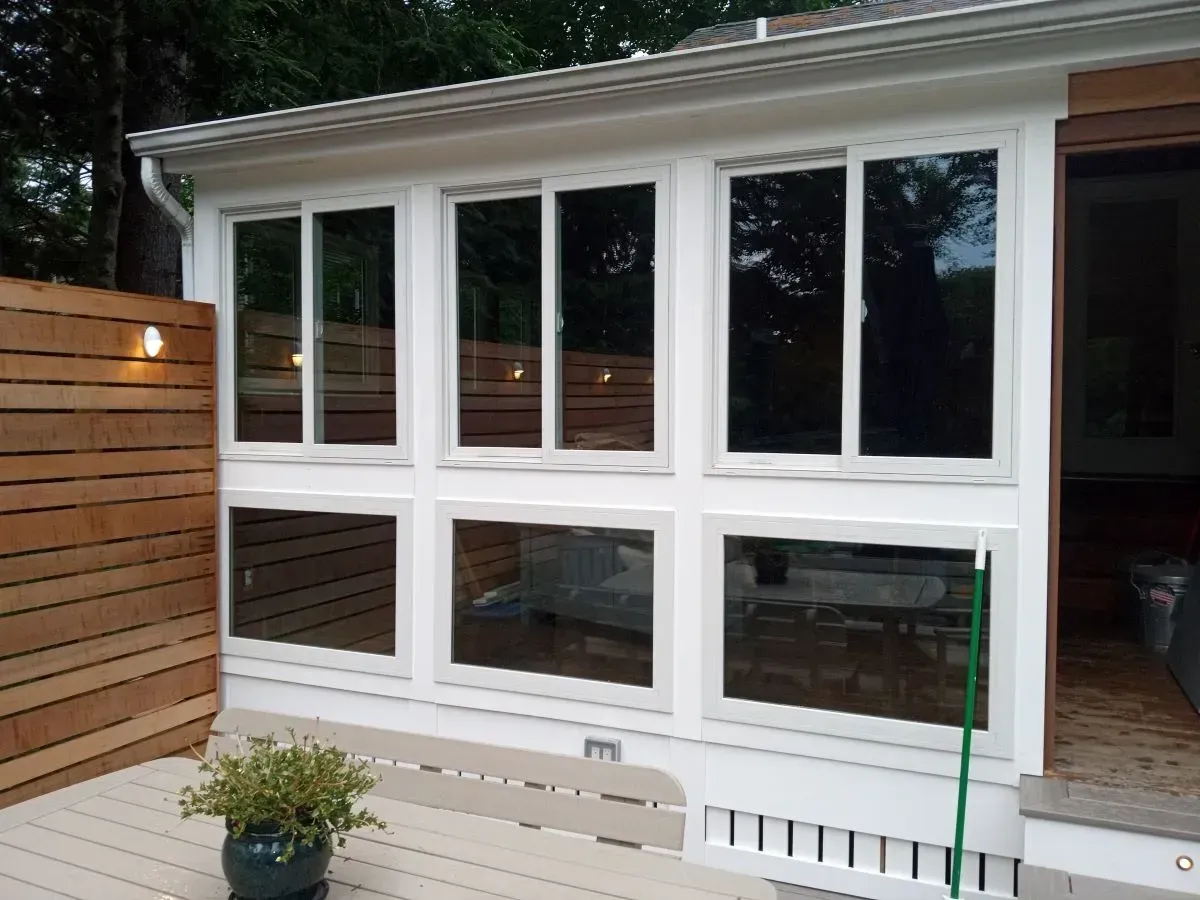 Picture of .a porch enclosure with beautiful windows