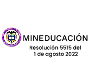 Logotipo para MINEDUCACIÓN, Ministerio de Educación de Colombia, con detalles de la resolución.