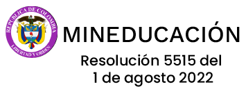 Logotipo para MINEDUCACIÓN, Ministerio de Educación de Colombia, con detalles de la resolución.