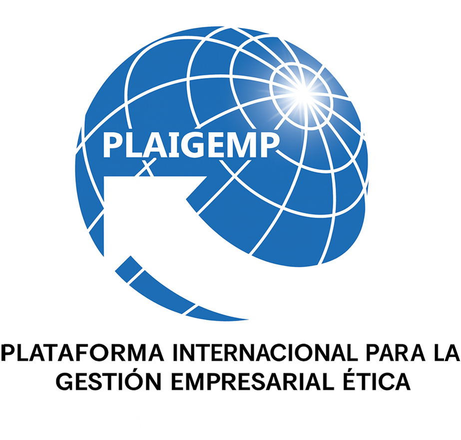 Globo azul con flecha blanca y texto 
