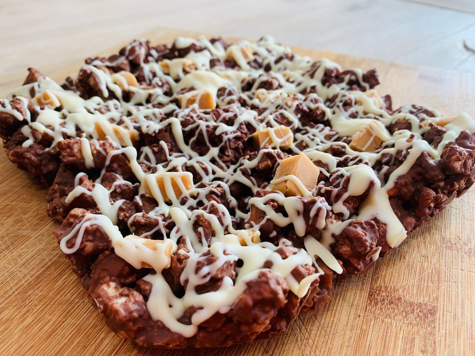 Recept; Rijstwafels met chocolade en fudge
