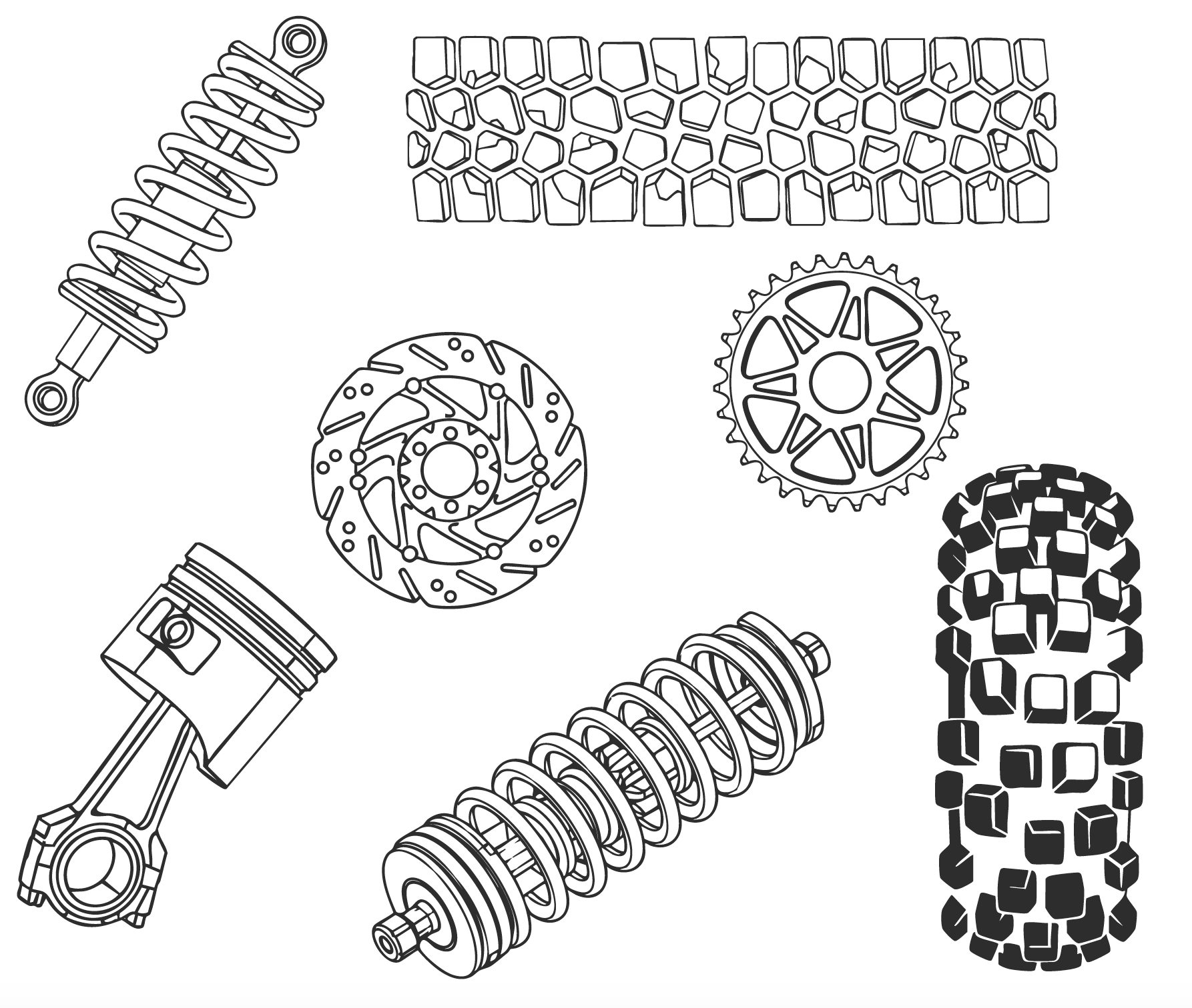 Mechanical line art background assets for IGNITE Powersports branding