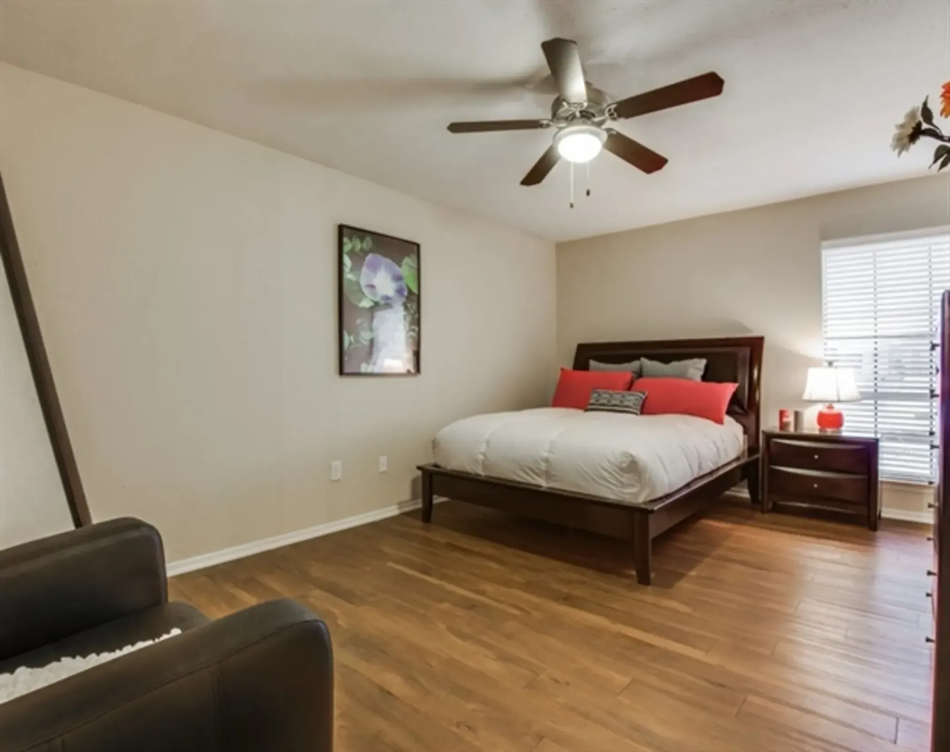 photo of a large bedroom