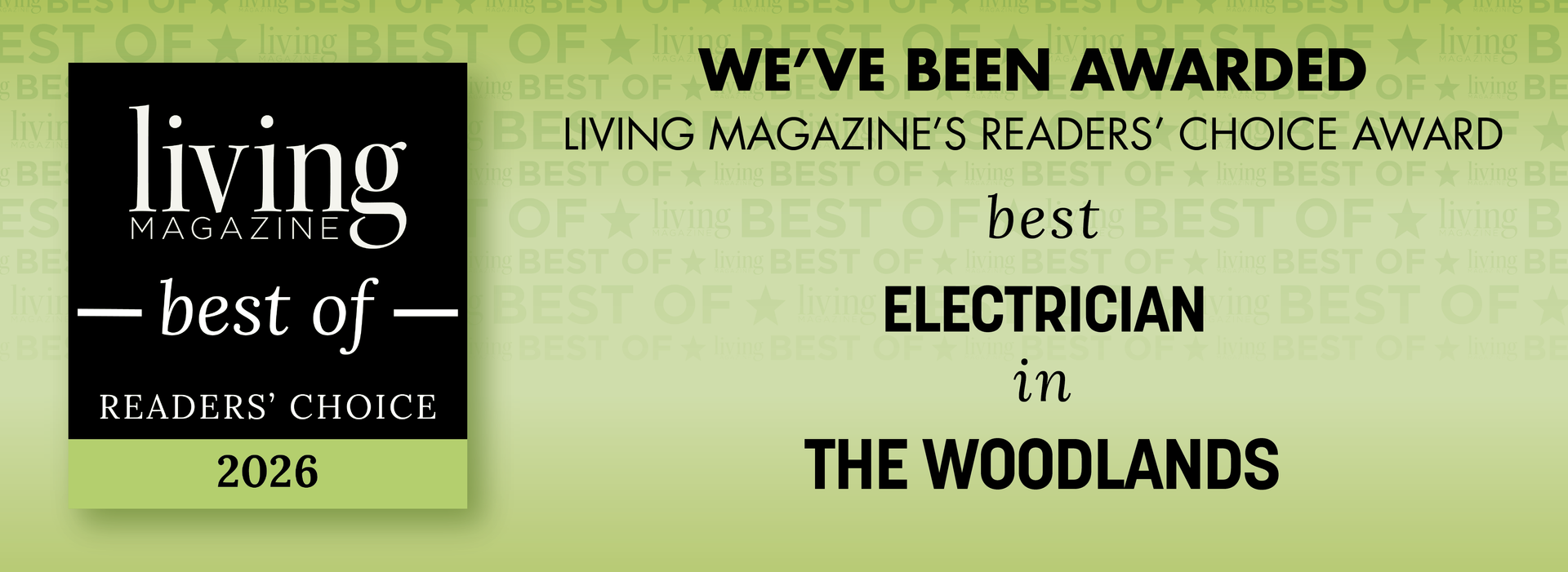 living magazine best of readers choice - best electrician in the woodlands - crossroad electric living magazine best of readers choice - best electrician in the woodlands - crossroad electric