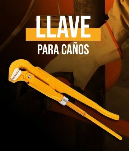 Llave de tubo amarilla con texto 