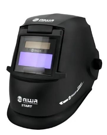Casco de soldadura NIWA negro con lente de oscurecimiento automático.