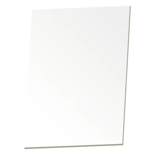 Hoja de papel blanca, ligeramente inclinada, con sombra.