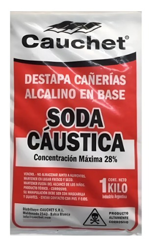 Bolsa de desatascador de desagües con sosa cáustica marca 