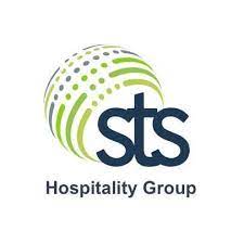 Logo of STS Hospitality Group: a blue globe-like design with green lines and dots, and the letters