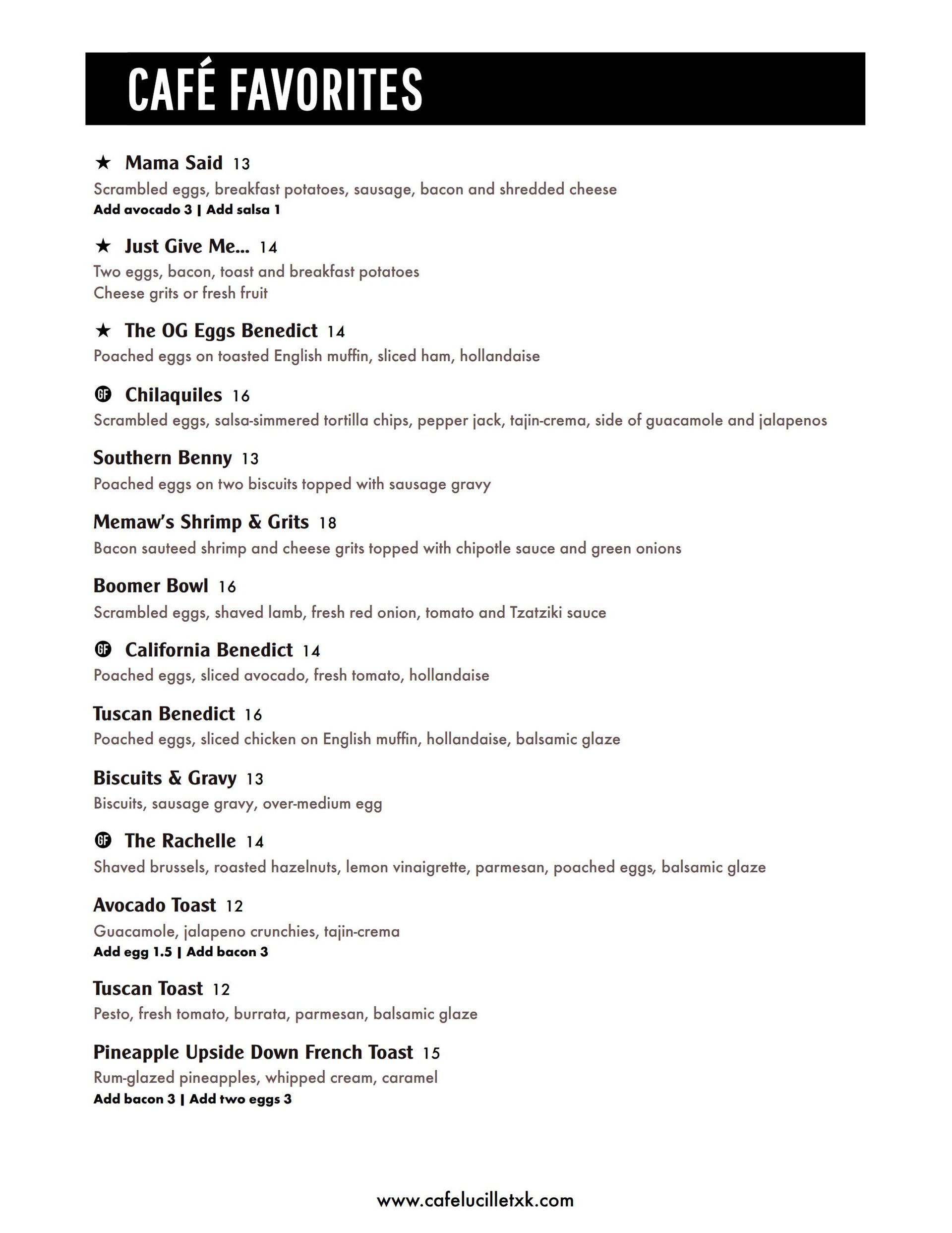 Menu titled 