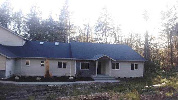 Completed roof replacement on single-story home