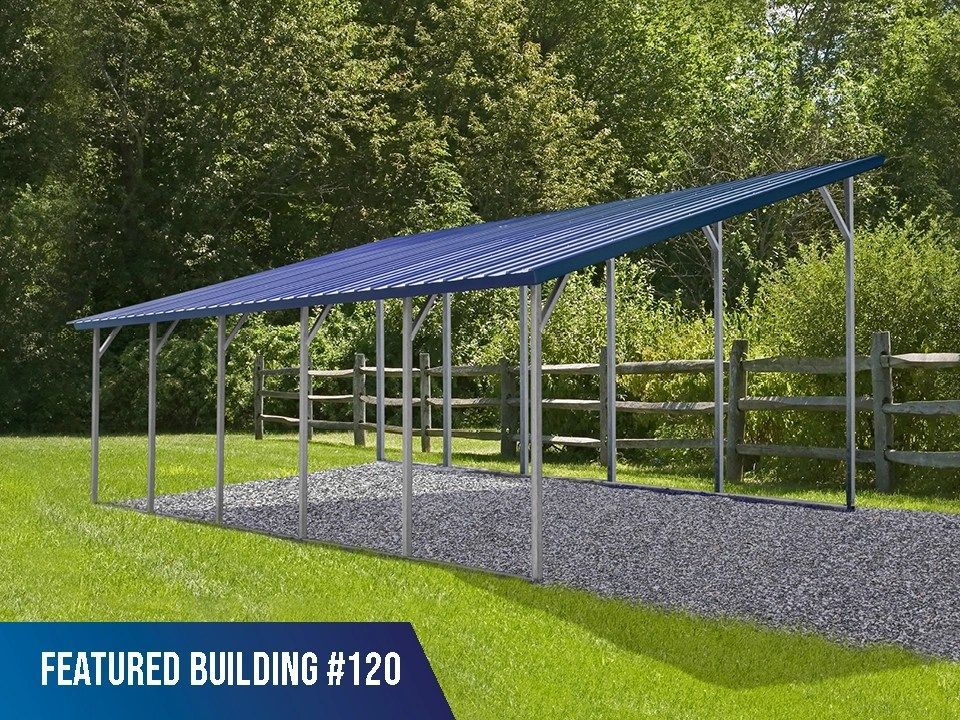A picture of a featured building # 120 with a blue roof