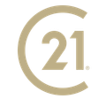 Gold &ldquo;21&rdquo; inside a large gold &ldquo;C&rdquo; logo on a white background