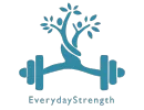 EverydayStrength logo with teal tree growing from a barbell