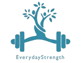 EverydayStrength logo with teal tree growing from a barbell