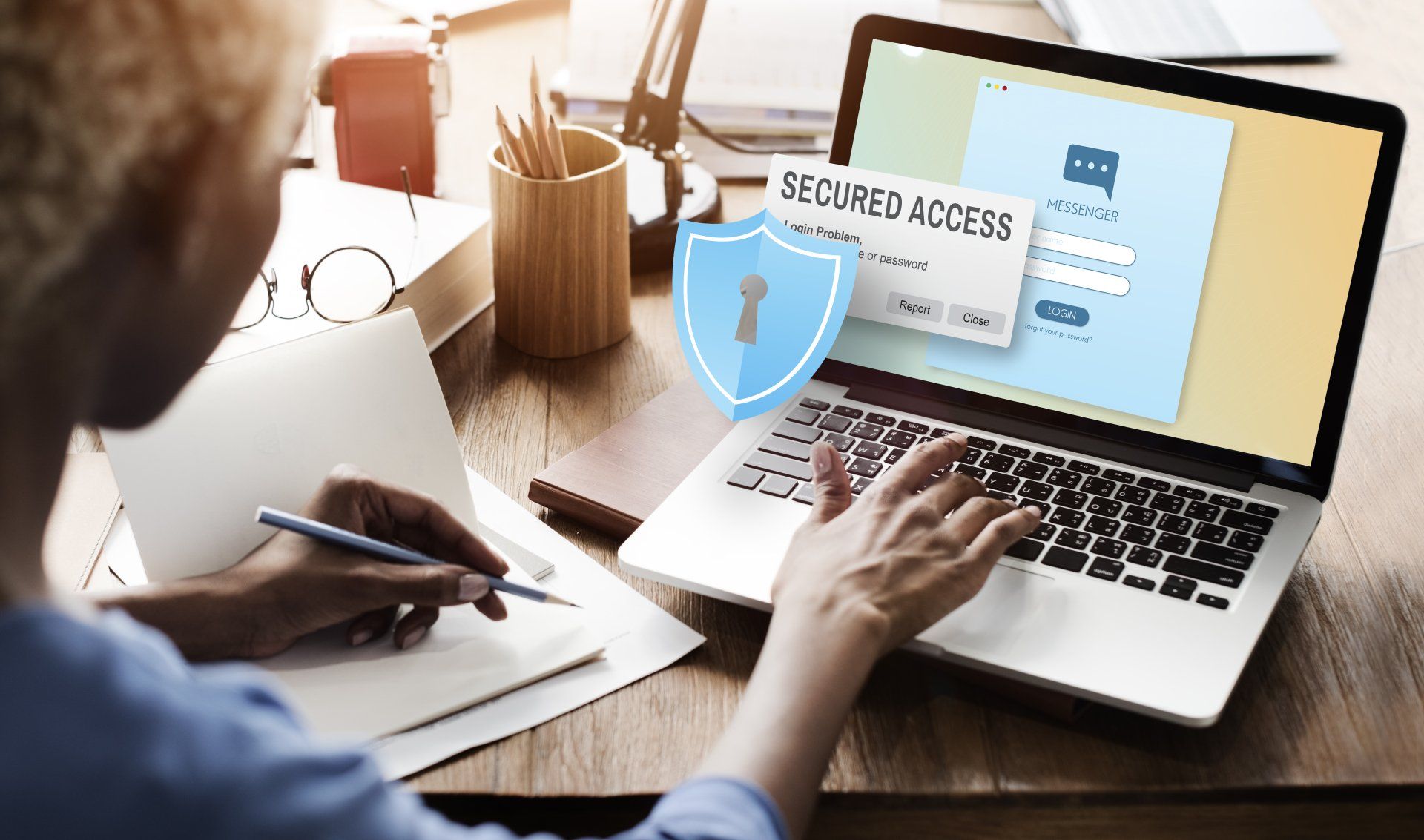 Secured Access Protection Online Security System Concept