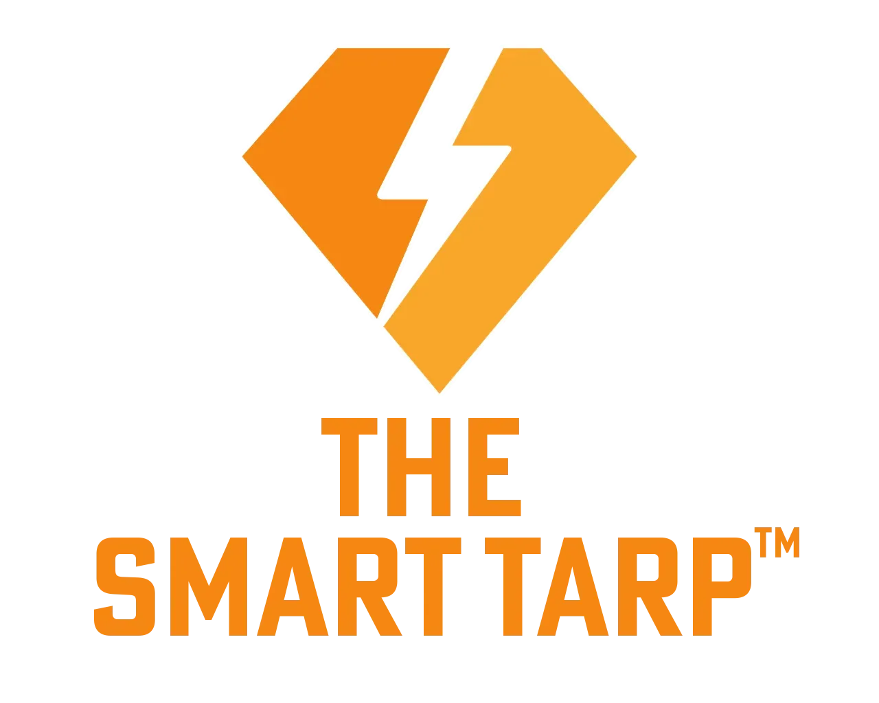 Orange diamond logo with lightning bolt, text