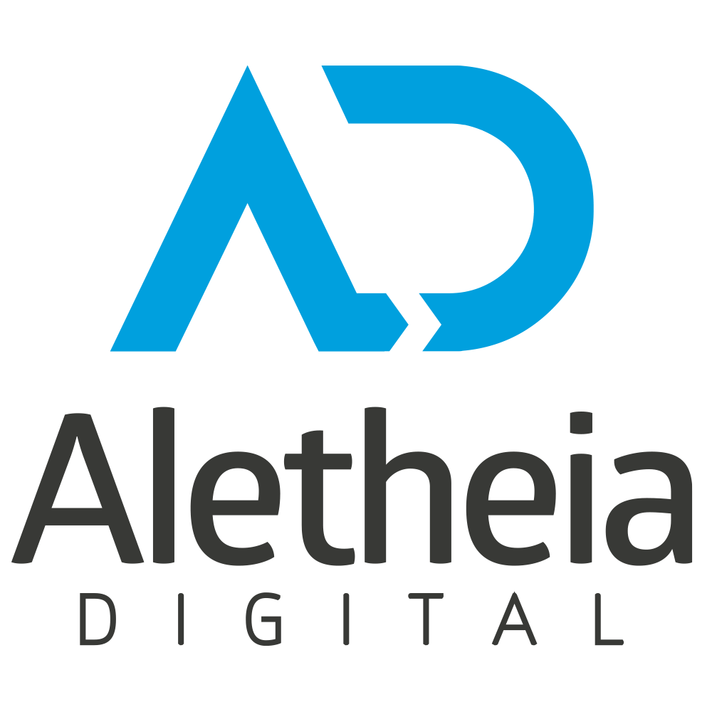 Blue AD logo with arrow, and the name