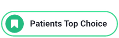 Green badge with bookmark icon and the text “Patients Top Choice”