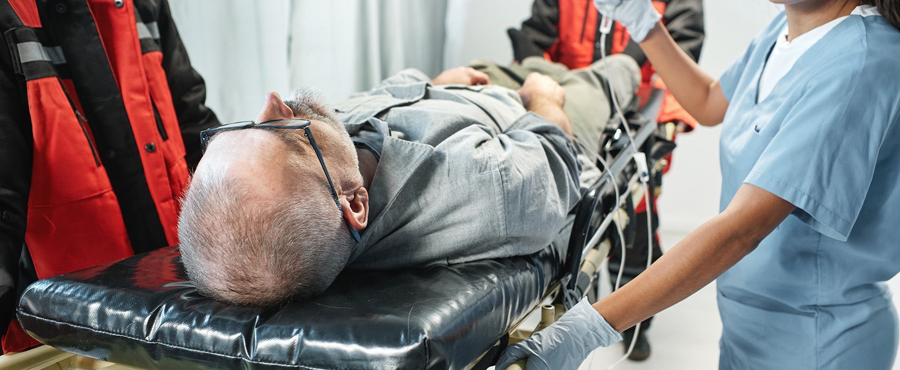 Patient entering the emergency room 