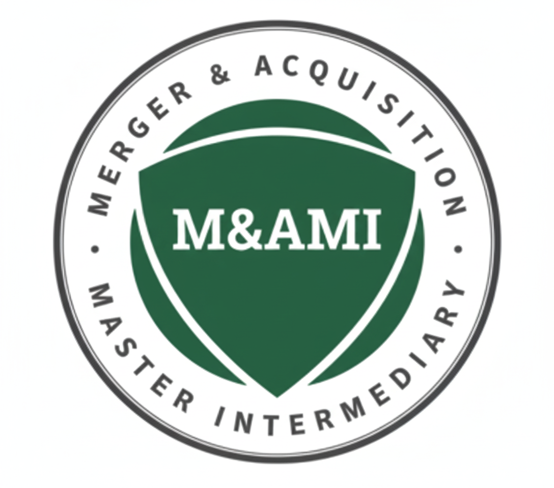 M&AMI circular logo in green and white, reading “Merger & Acquisition Master Intermediary”