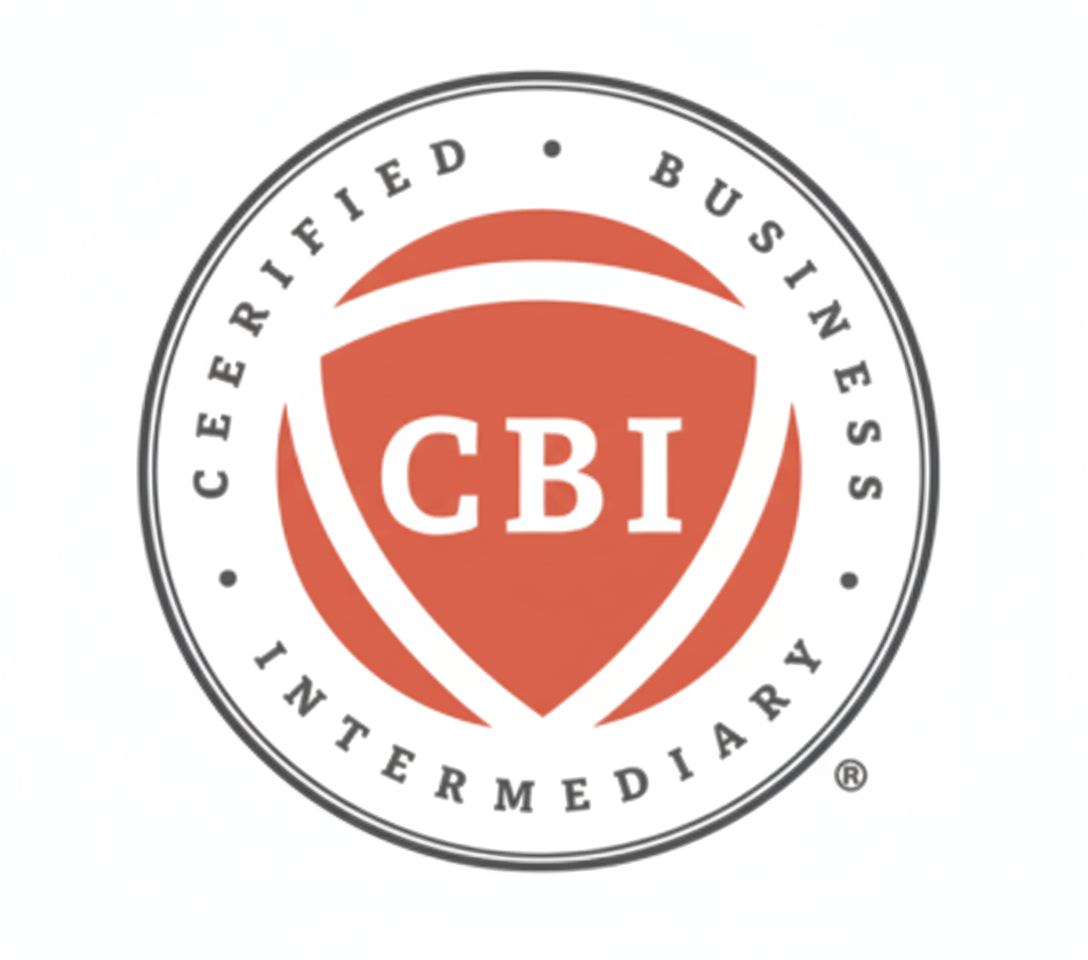 Certified Business Intermediary CBI logo in orange and gray circular seal