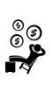 Hand holding three coin icons, symbolizing money or savings