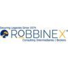 The robbinex logo is on a white background. Business brokerage in toronto