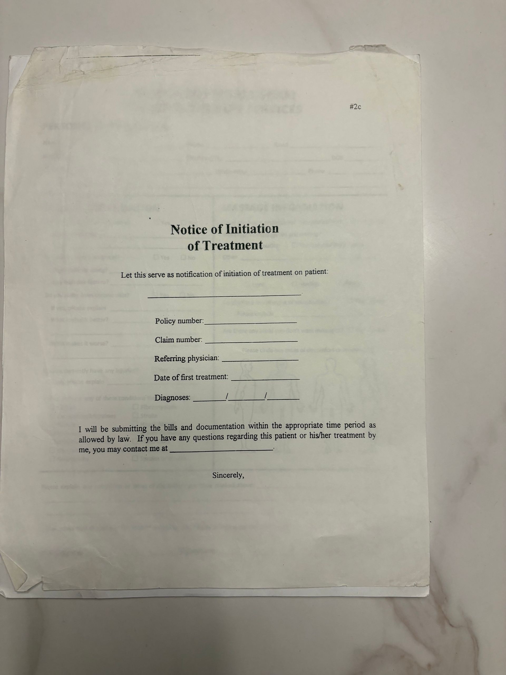 Notice of Initiation of Termination document.