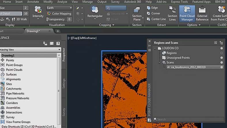 Autodesk Civil 3D helps Laugenour and Meikle turn collected field information into useful survey drawings, surface models, contours, maps, and other project documents.