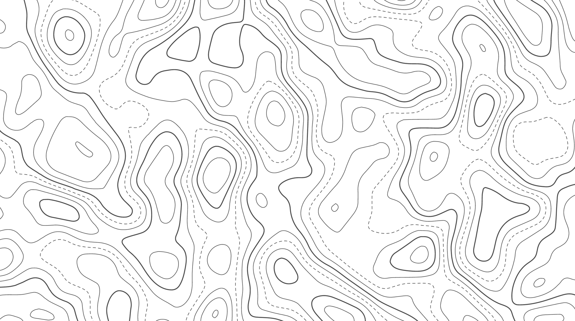 Abstract black contour lines on a white background, resembling a topographic map pattern