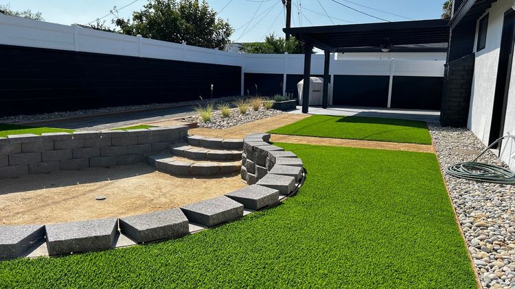 fake grass, block, and DG Anaheim