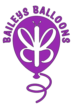 Baileys Balloons Logo, Purple Balloon with Butterfly 