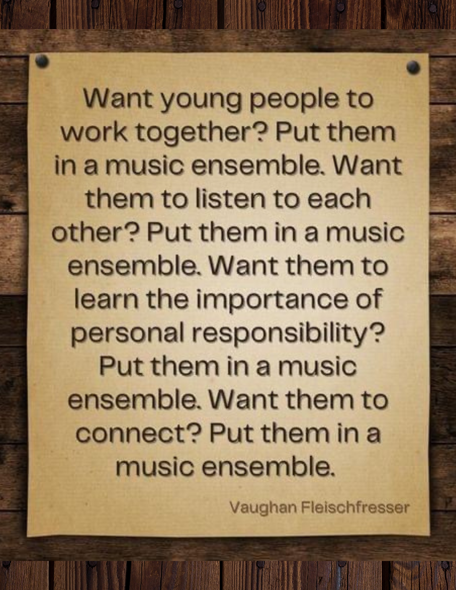 Quote on a wooden background: 