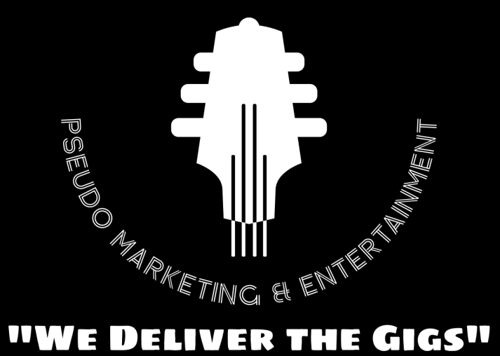 White bass guitar logo with 
