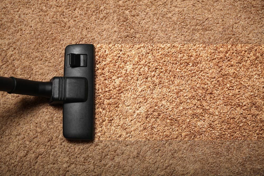 Closer Look Of Cleaning A Brown Carpet