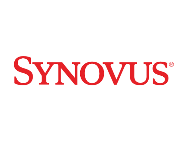 Synovus logo in red text on a white background
