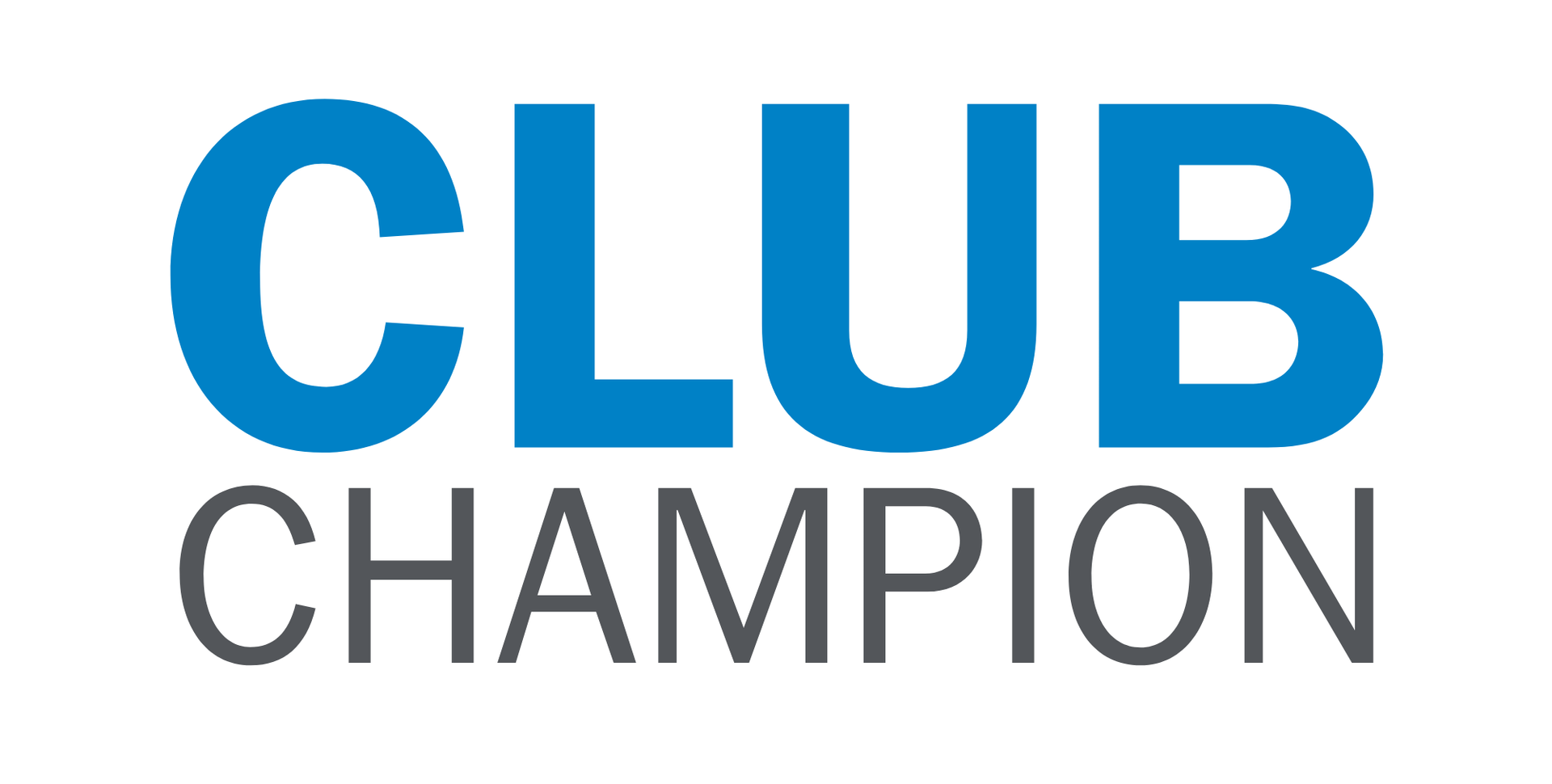 Club Champion logo in blue and gray text