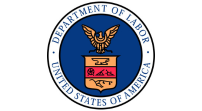 U.S. Department of Labor seal with eagle emblem in blue, gold, red, and white