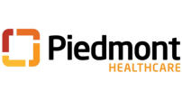 Piedmont Healthcare logo with orange square icon and black and orange text on a white background