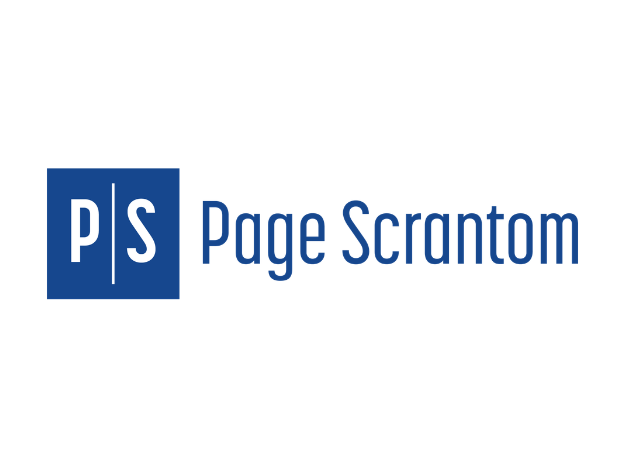 Page Scranton logo with blue “PS” icon and blue company name on white background