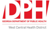 Georgia Department of Public Health logo with West Central Health District text, red and gray