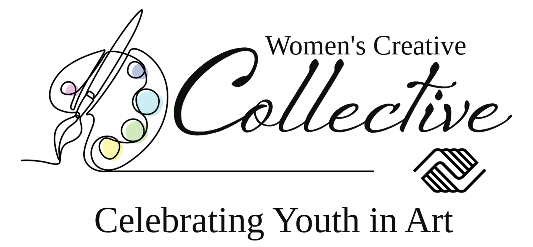 Women's Creative Collective logo with palette icon and tagline, “Celebrating Youth in Art”