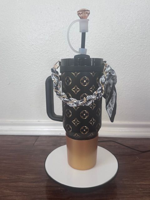 40 oz Gold Louis Vuitton Themed Tumbler