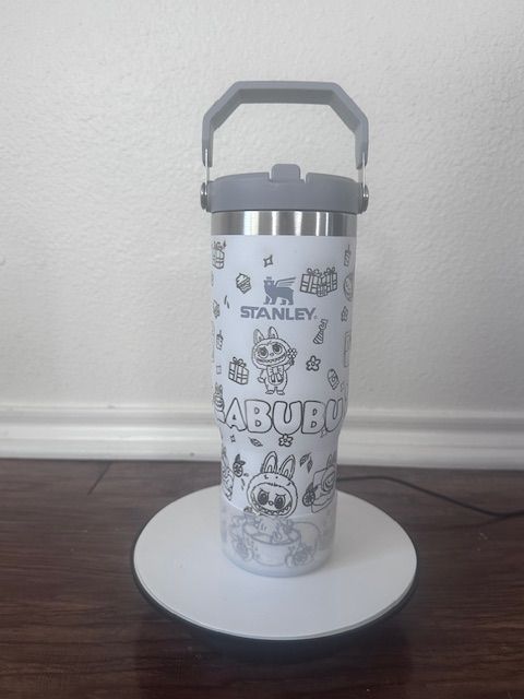 Stanley 30 oz White Labubu Themed Tumbler